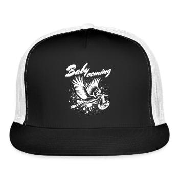 Expectant Mother Stork Brings The Beautiful News - Trucker Hat - black/white - Front