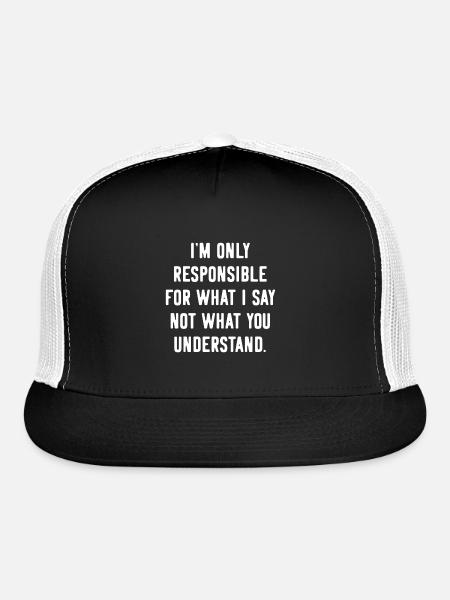 Provocative Offensive Funny Responsible - Trucker Hat - black/white