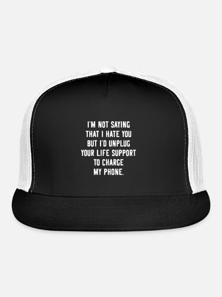 Provocative Offensive Funny Phone - Trucker Hat - black/white