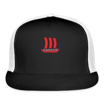 Norway Viking Ship Scandinavia Norwegian - Trucker Hat - black/white - Front