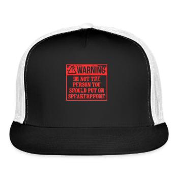 Speakerphone Phone Speaker Foul Mouth Potty Mouth - Trucker Hat - black/white - Front