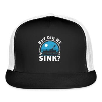 Boat Owner Mens Boating Funny Pontoon Tri-toon - Trucker Hat - black/white - Front