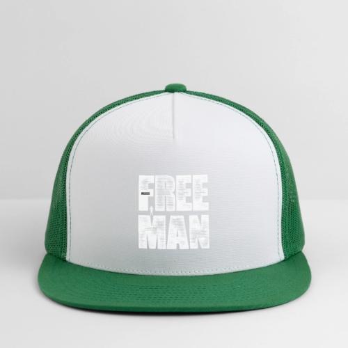 FREE MAN - White Graphic - Trucker Hat