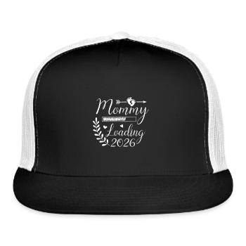 Mommy Loading 2026 Pregnancy Announcement - Trucker Hat - black/white - Front