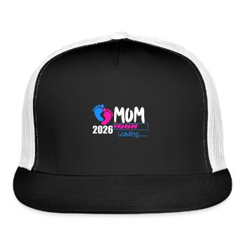 2026 Mum Loading Footprint Theme - Trucker Hat - black/white - Front