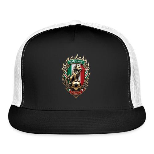 Italy Wolf Fury T-Shirt, Italian Flag Pride Gift - Trucker Hat