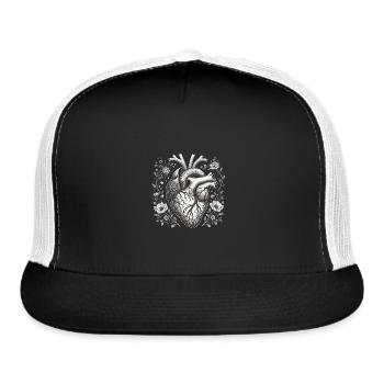 Botanical Heart Artistic Anatomy - Trucker Hat - black/white - Front