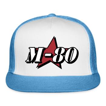 M-80 Star Logo Punk Band Shirt M-80 Punk Band - Trucker Hat - white/blue - Front