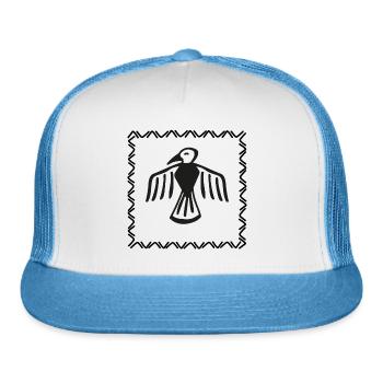 free as a bird bird t-shirt design - Trucker Hat - white/blue - Front