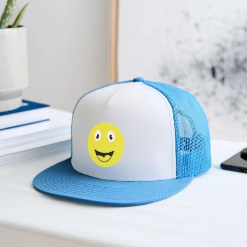 Yellow Happy Face Print - Trucker Hat
