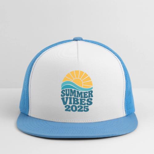 Summer Vibes 2025 Retro Sunset T-Shirt | Fun Beach - Trucker Hat