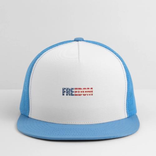 Freedom American Flag Distressed Patriotic Shirt - Trucker Hat