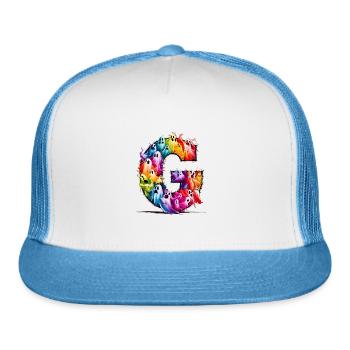 alphabet G - Trucker Hat - white/blue - Front