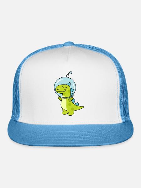Dinosaur Astronaut - Trucker Hat - white/blue
