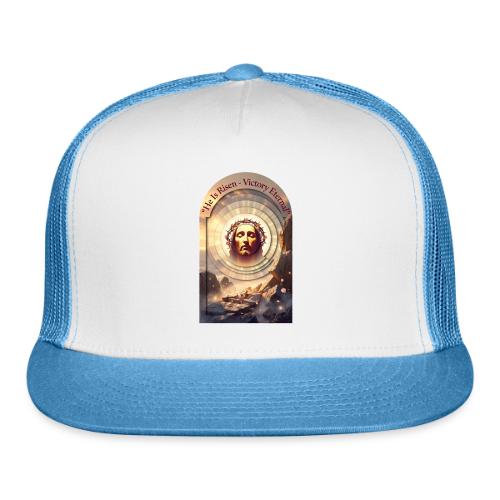 Easter He Is Risen Sacred Face T Shirt, wife Gift - Trucker Hat