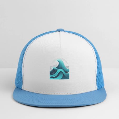 Dynamic Ocean Wave Illustration - Trucker Hat