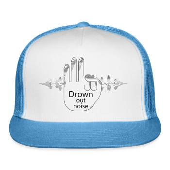 Drown out noise - Trucker Hat - white/blue - Front