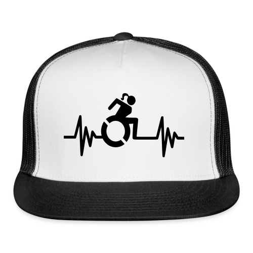 Wheelchair girl with a heartbeat. frequency # - Trucker Cap