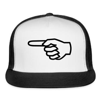 Hand, Finger - to the left - Trucker Hat - white/black - Front