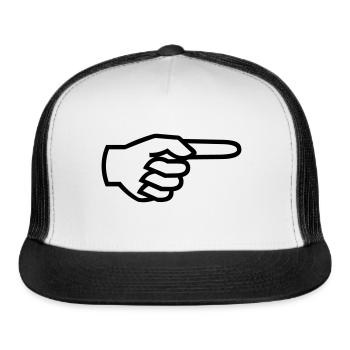 Hand, Finger - to the right - Trucker Hat - white/black - Front