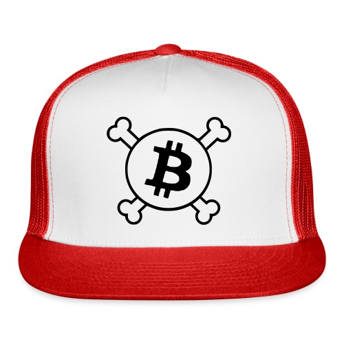 btc pirateflag jolly roger bitcoin pirate flag - Trucker Cap