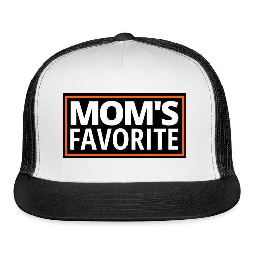 MOM'S FAVORITE (Black & Orange Logo) - Trucker Cap