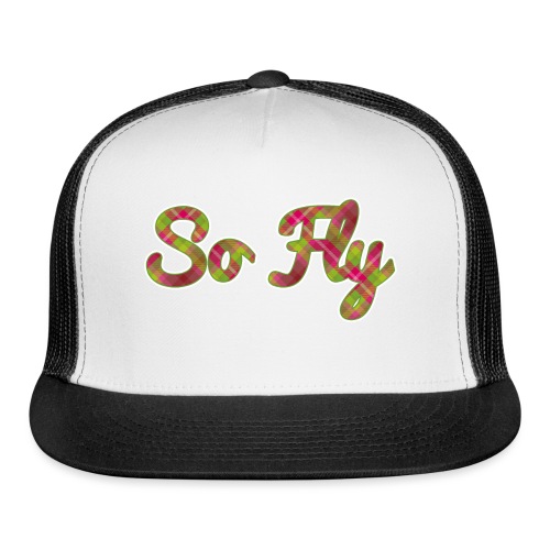 So Fly Pink and Green Plaid - Trucker Cap