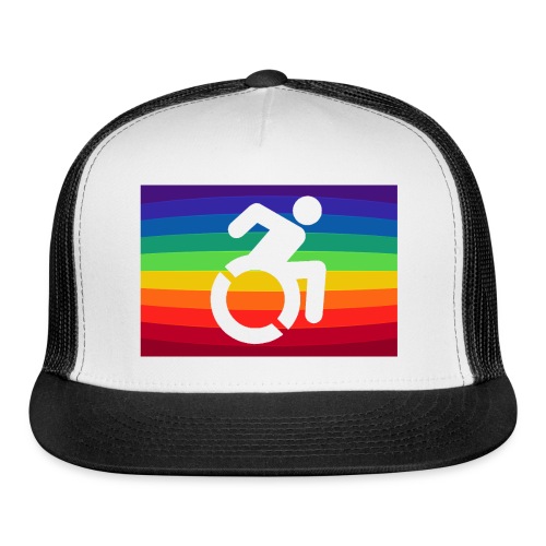 Rainbow wheelchair, LGBTQ flag 001 - Trucker Cap