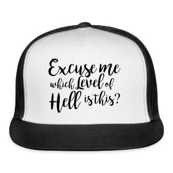 Hell Level - Trucker Hat - white/black - Front
