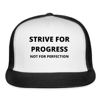 Strive For Progress - Trucker Hat - white/black - Front