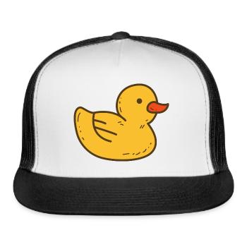 Illustrated Yellow Rubber Ducky - Trucker Hat - white/black - Front