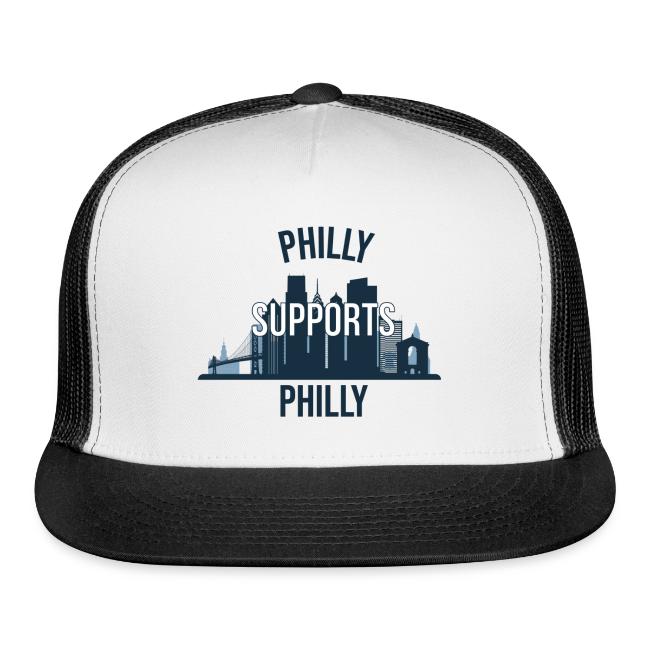 Philly Supports Philly skyline blue transparentbg