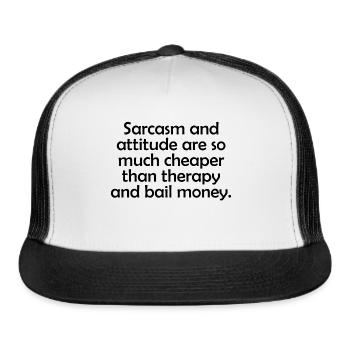 SARCASM AND ATTITUDE - Trucker Hat - white/black - Front