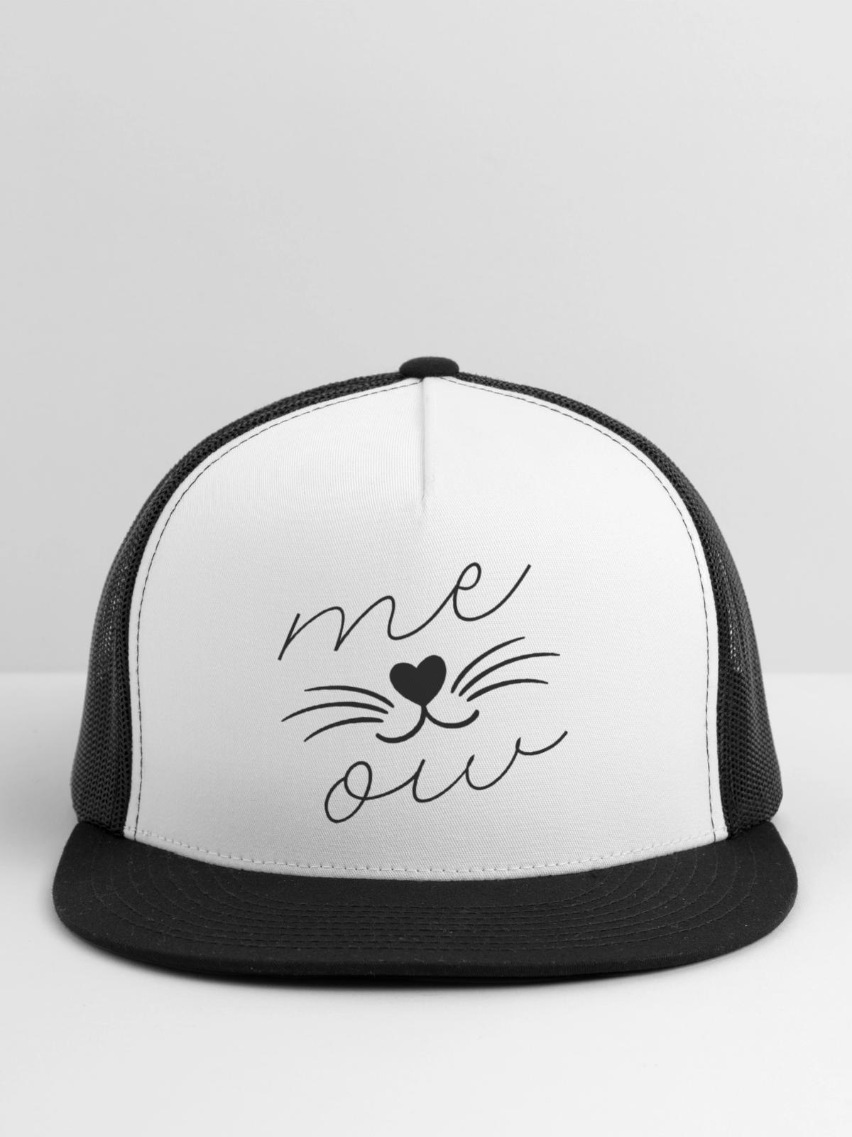 Meow Cat Face - Trucker Hat - white/black - Front