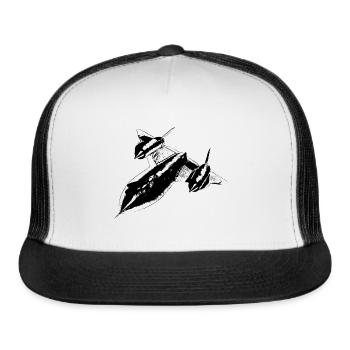 Airplane SR-71 Blackbird black - Trucker Hat - white/black - Front