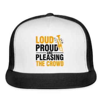 Trumpeter Trumpet Brass Music Gift - Trucker Hat - white/black - Front
