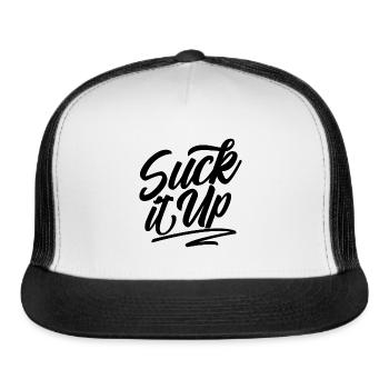 Suck It Up - Trucker Hat - white/black - Front