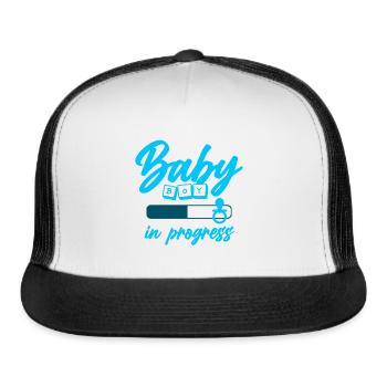 Baby boy in progress - Trucker Hat - white/black - Front