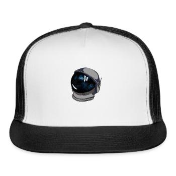 Astronaut Helmet - Gray - Trucker Hat - white/black - Front