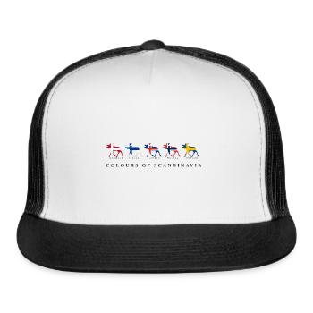 Colours of scandinavia Moose with flag - Trucker Hat - white/black - Front