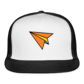Paper Airplane, Paper plane, Fun, Retro - Trucker Hat - white/black - Front