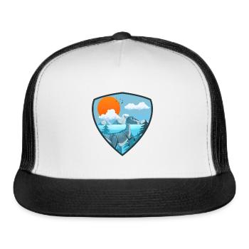 velociraptor prehistoric planet - Trucker Hat - white/black - Front