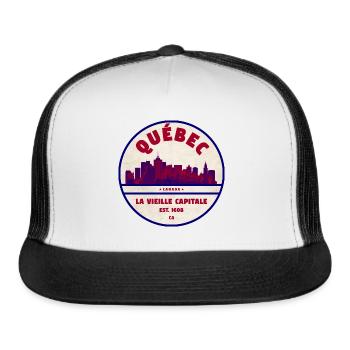 Québec Canada - Casquette de camionneur - blanc/noir - Devant