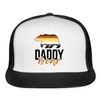 Daddy Bear Gay Pride Fetish - Trucker Hat - white/black - Front