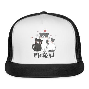 lovely cate - Trucker Hat - white/black - Front