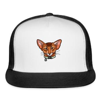 Abyssinian cat face Cats funny cute sweet gift - Trucker Hat - white/black - Front