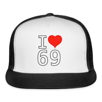 I Love 69 - Trucker Hat - white/black - Front