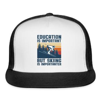 Education Is Important But Skiing Is Importanter - Trucker Hat - white/black - Front