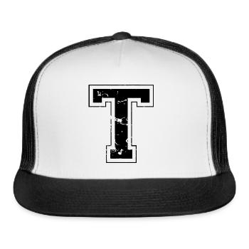 Initial Letter T - Trucker Hat - white/black - Front