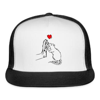rat - Trucker Hat - white/black - Front